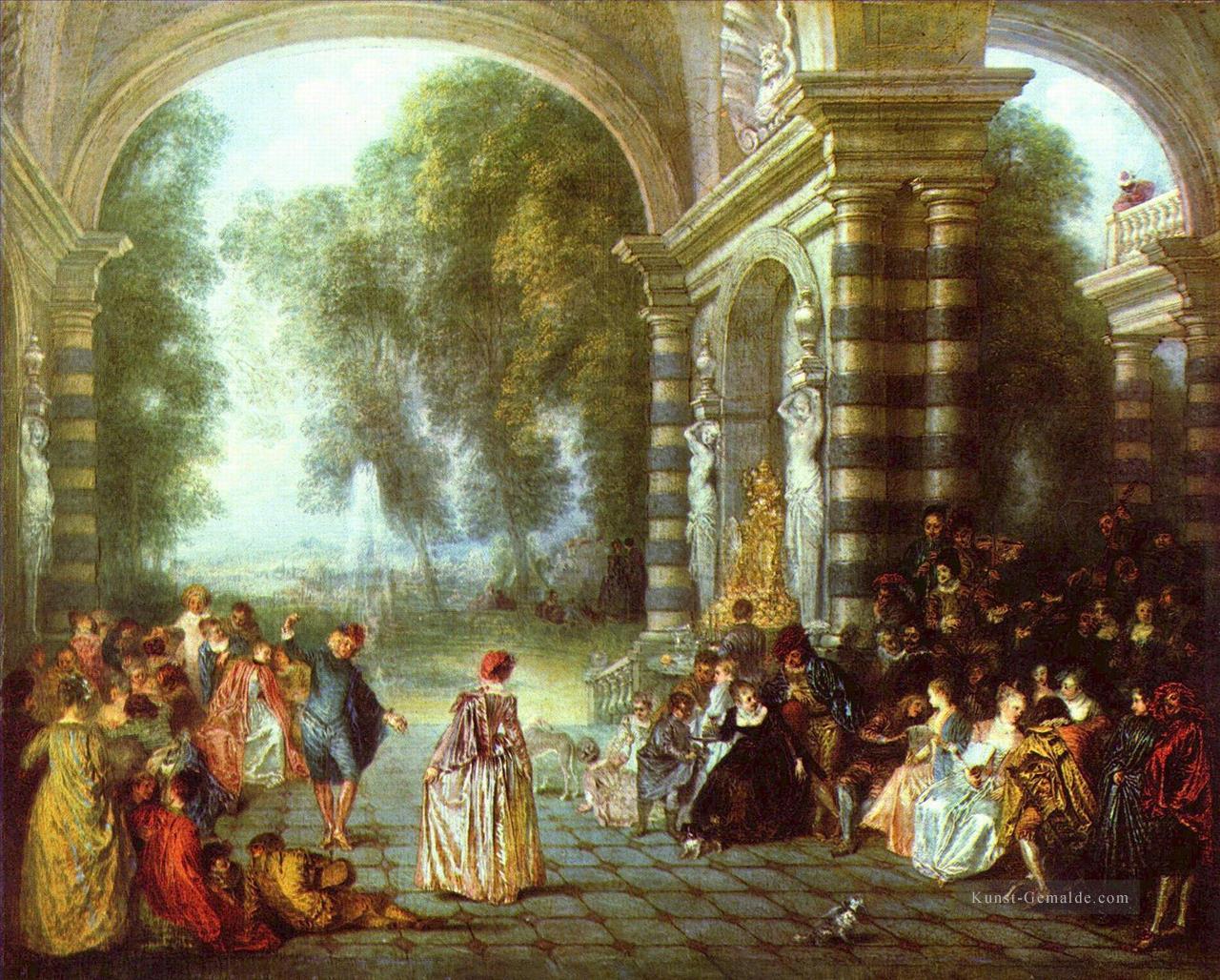 Les Plaisirs du bal Jean Antoine Watteau Klassik Rokoko Ölgemälde